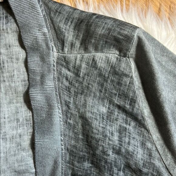 Beau Jours Cardigan Jacket Gray Linen Women's Size Large Made in USA - Picture 3 of 9